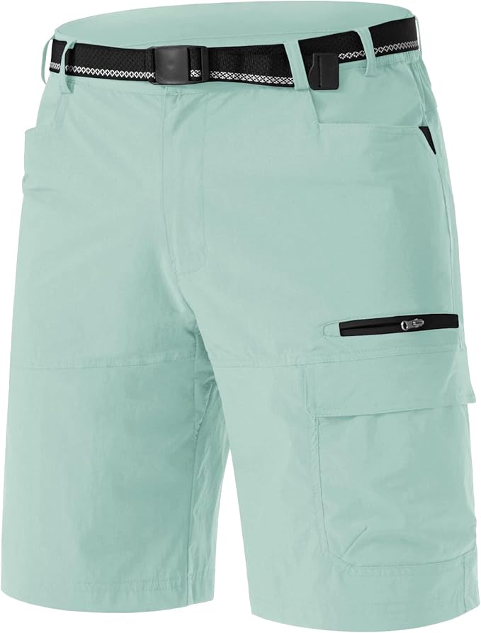 TACVASEN Men's Summer Outdoor Shorts Quick Dry Cargo Casual Work Hiking Shorts (NO Belt)