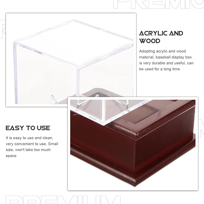 Acrylic Cube Baseball Display Case 8X8X8Cm Dustproof Moisture-Resistant Baseball Holder for Collectibles and Golf Ball Display Storage Box