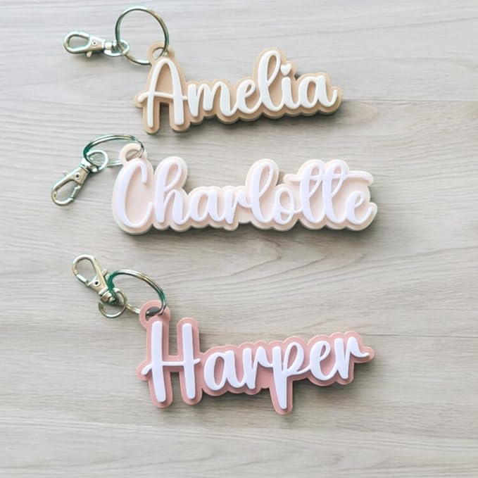 Custom Keychain, Personalized Backpack Keyring, Luggage Tag, Waterbottle Name Tag, Party Favors, Bridal Gift