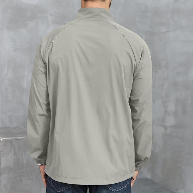 Opomelo Men's Athletic Quarter Zip Pullover Golf Hiking Running Lightweight Jacket Workout Sweatshirt With Pocket