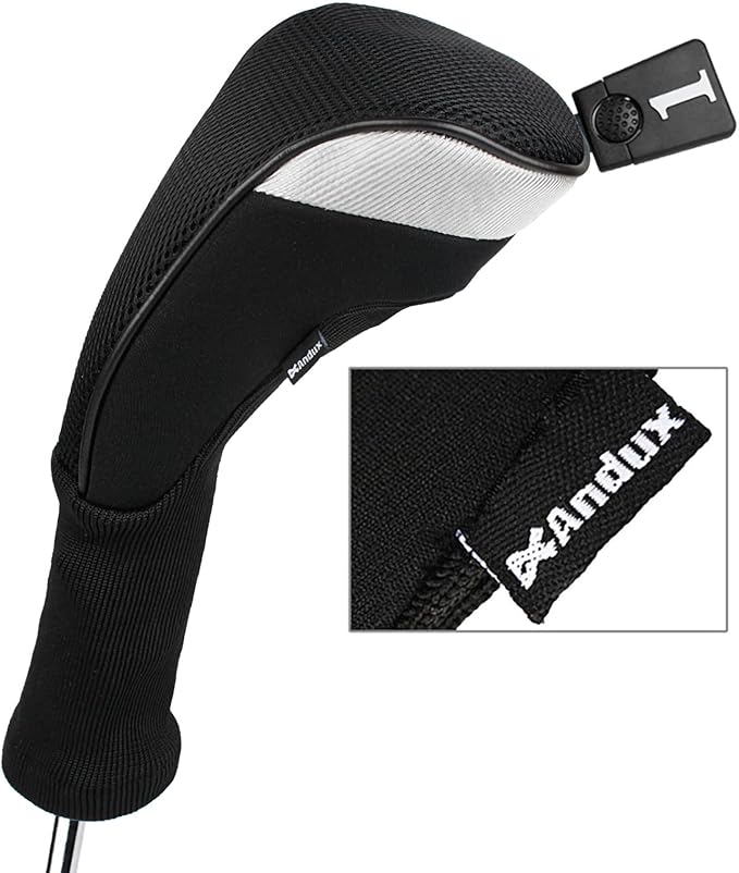 Andux 6pcs/Set Golf Club Head Covers Woods Drivers Fairway Hybrid Set Long Neck (3 Hybrid + 3 Woods)