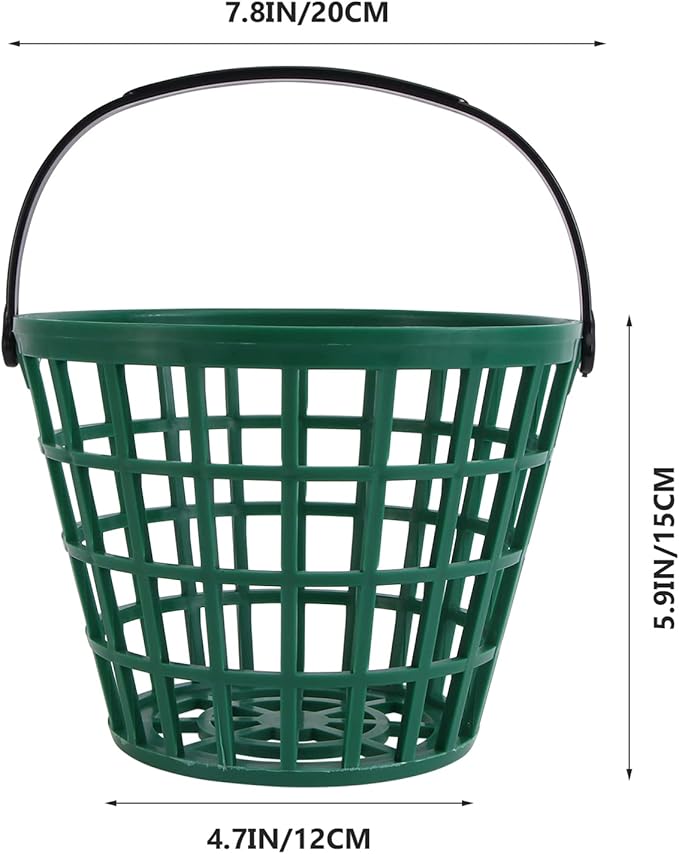 YARNOW Golf Ball Basket with Handle Nylon Golf Ball Container Golf Ball Bin (Green, Golf Balls are Excluded)