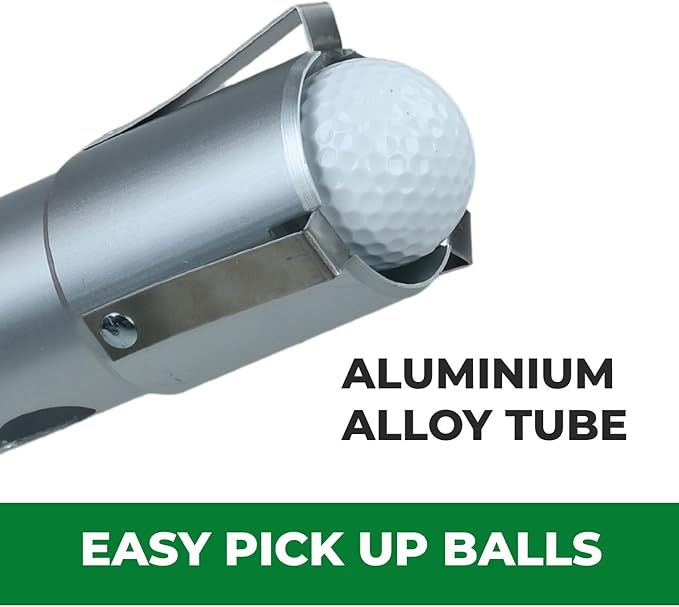 Golf Ball Retriever | Portable Shag Bag for Golf Balls | Collector with Detachable Aluminum Alloy/Plastic Tube and Handle - Holds up to 80 Balls