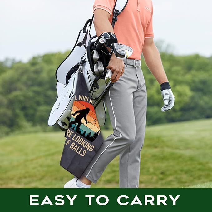 Not All Who Wander are Lost Polyester and Cotton Printed Golf Towel, Funny Golf Accessories for Men Women, Golf-Gifts for GolfFan Dad Grandpa, Golfs Lover Retirement Birthday Gifts