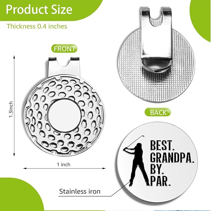 Best Dad by Par Golf Ball Markers, Men's Golf Accessories, Birthday Retirement Golf Gifts for Dad Husband Grandpa
