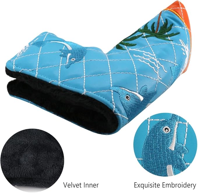 Golf Head Covers Blade Putter Cover Headcover Magnetic Closure Embroidered Fit for Most Brands Scotty Cameron Odyssey Blade Taylormade Ping ect.