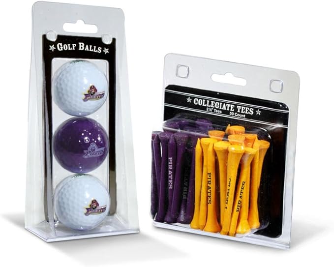 Team Golf NCAA Logo Imprinted Golf Balls (3 Count) & 2-3/4" Regulation Golf Tees (50 Count), Multi Colored