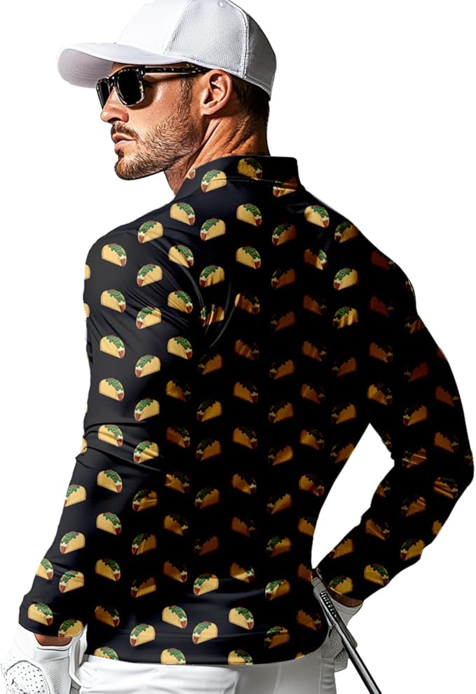 Men's Long Sleeve Golf Shirt Quick Dry 3 Button Work Fishing Outdoor Casual Collar Shirt
