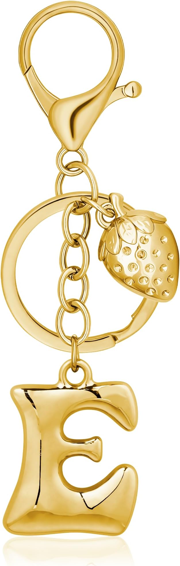 Gold Bubble Heart, Cherry, Bow & More Designs Letter Initial Keychain Bag Charms – Cute Purse Charms for Handbags