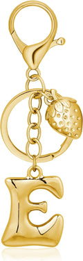 Gold Bubble Heart, Cherry, Bow & More Designs Letter Initial Keychain Bag Charms – Cute Purse Charms for Handbags