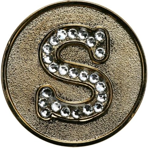 Monogram Initial Golf Ball Marker with Crystals and Matching Hat Clip