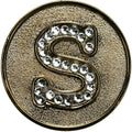 Monogram Initial Golf Ball Marker with Crystals and Matching Hat Clip