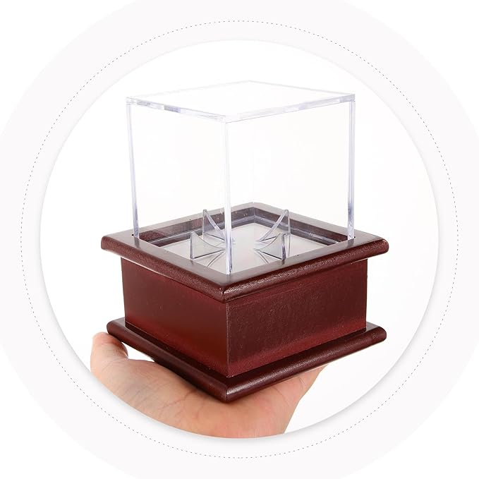 Acrylic Cube Baseball Display Case 8X8X8Cm Dustproof Moisture-Resistant Baseball Holder for Collectibles and Golf Ball Display Storage Box