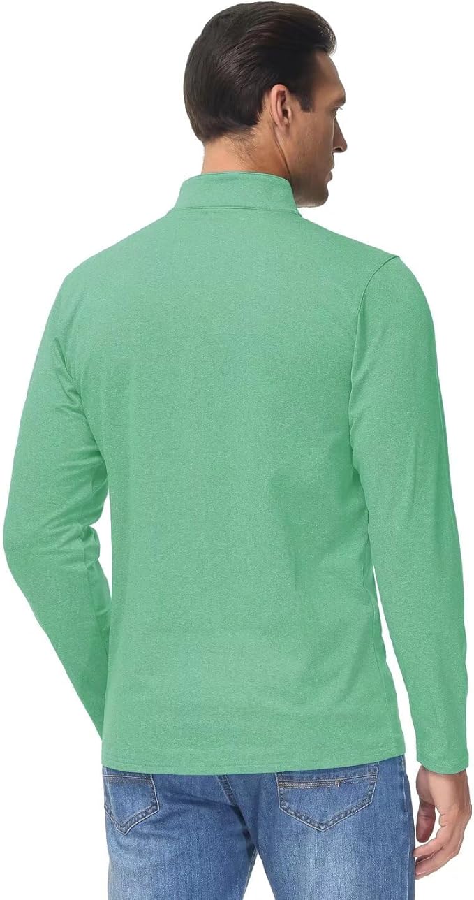 Boladeci Men's Quarter Zip Pullover Premium Fleece Lined Heather Long Sleeve Golf Shirts Midweight 1/4 Half Zip Sweatshirts