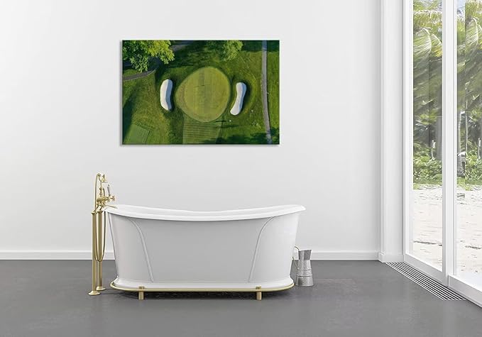 chenchenArt Westchester New York Golf Course Wall Art for Living Room Bedroom Bathroom Home Decorations USA Golf Course Picture Poster Canvas Prints Modern Artwork Framed Ready to Hang(12''H x 16''W)