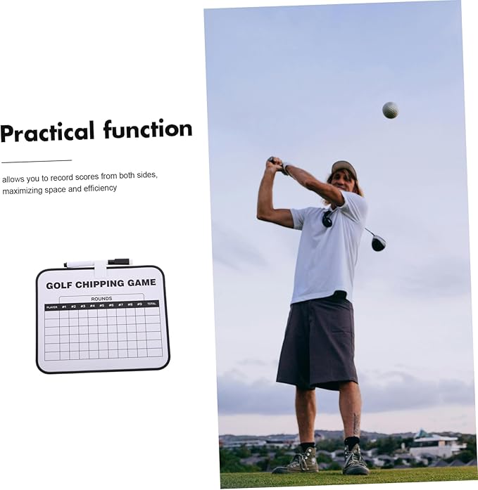 BESPORTBLE Golf Scoreboard Double-Sided Dry Erase Whiteboard for Accurate Score Tracking Portable Erasable Scoring Board for Men and Women Golfing Events