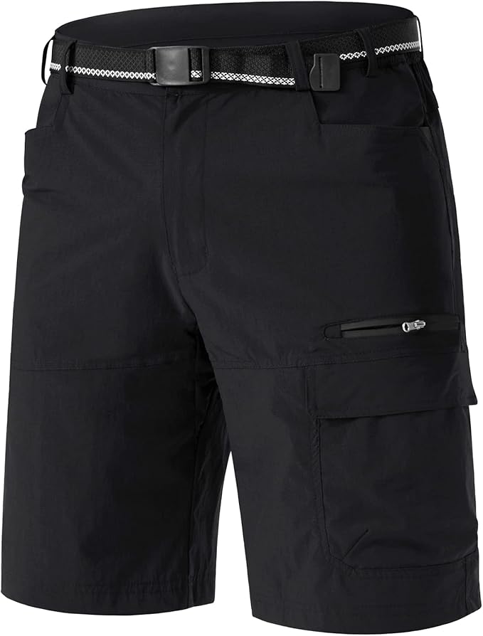 TACVASEN Men's Summer Outdoor Shorts Quick Dry Cargo Casual Work Hiking Shorts (NO Belt)