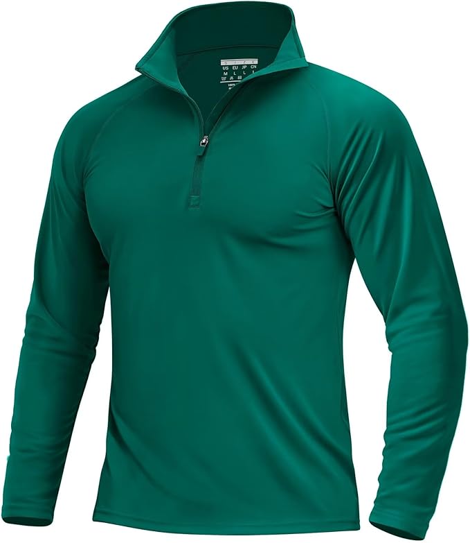 Boladeci Men's UPF 50+ Sun Shirts 1/4 Zip Long Sleeve SPF UV Protection Lightweight Quick Dry Quarter Zip Golf Shirts