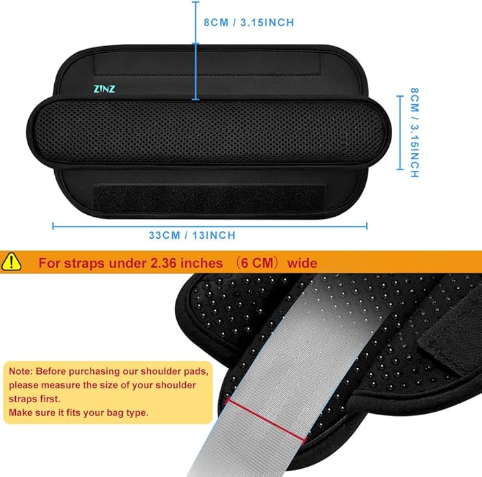 ZINZ Ultra Thick & Breathable Universal Shoulder Pad Cushion for Bag - Long & Comfort