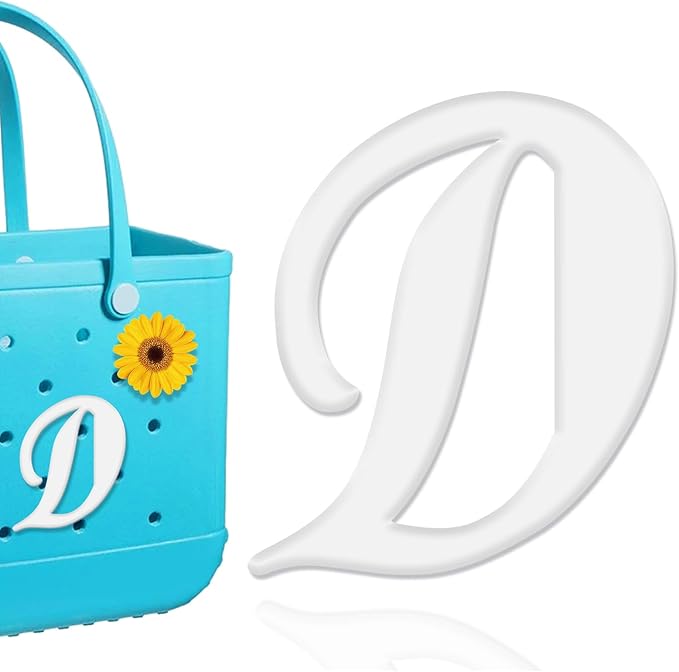 Mity rain Letter Charms for Bogg Bag，Alphabet Lettering Accessories Charms Compatible with Bogg Bag Original All Models, Insert Decorative Letter for Handbag Beach Tote Bag D