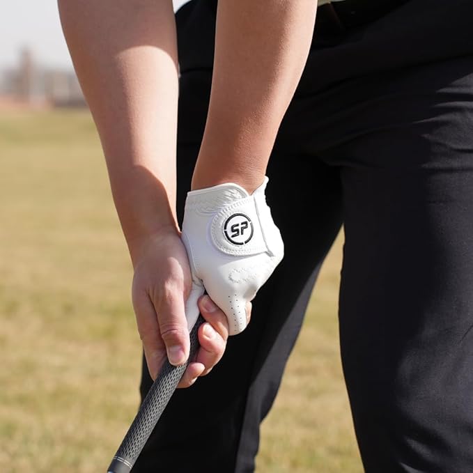 Golf Gloves Men Ergonomic Ultra Thin Leather Golf Gloves Wear Resistant White Men's Golf Glove