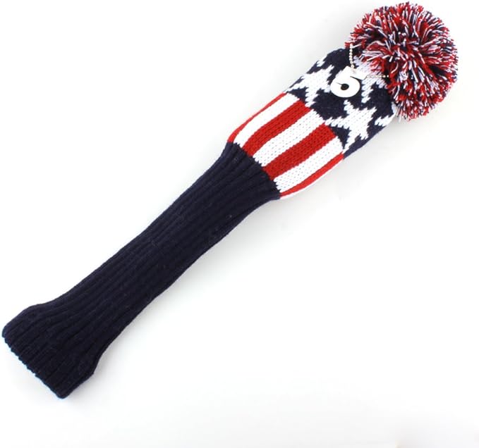 Craftsman Golf Knit Pom Pom 3pcs Headcover Set Vintange Sock Covers for Driver and Woods