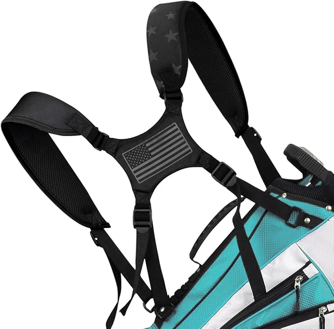 Golf Bag Straps Replacement Golf Adjustable Waterproof Star Golf Bag Backpack Straps Double Shoulder Golf Bag Carry Strap for Taylormade Callaway and More