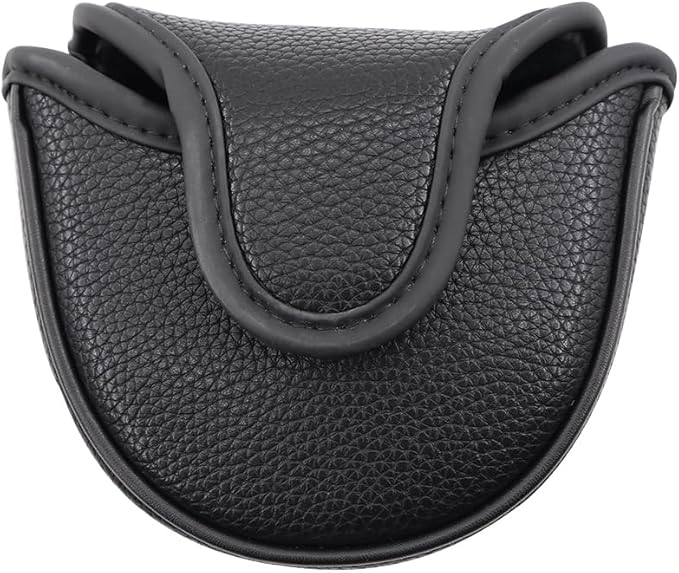 Golf Mallet Putter Cover Headcover Magnetic Style, Black or White Golf Putter Cover for Mallet Style Putters, PU Leather Mallet Headcover Protective Case fits for Odyssey 2 Ball, Stroke Lab
