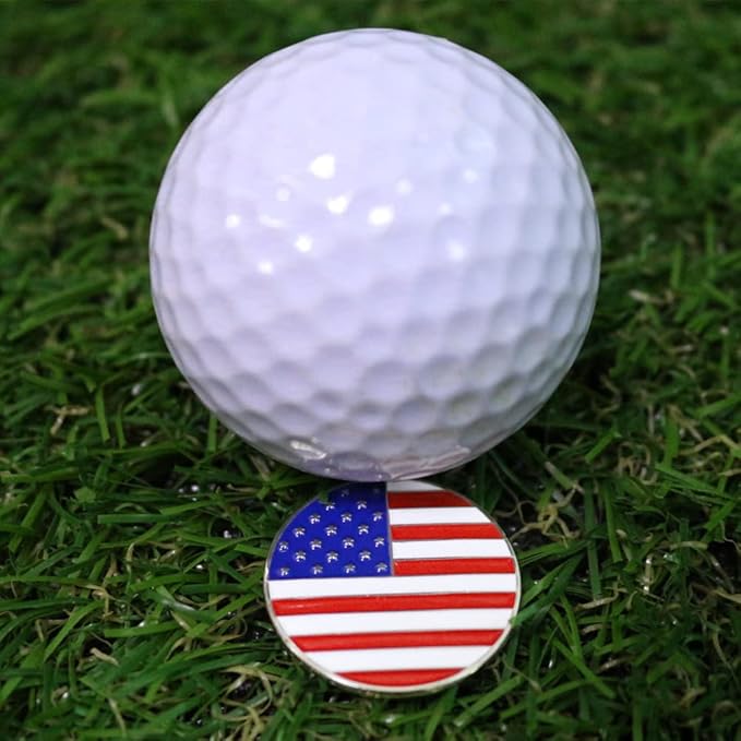 Lot of 10 Golf Ball Markers Assorted Patterns - Soft Enamel Technique