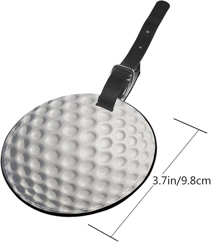 Golf Ball Luggage Tags for Suitcases, Pu Leather Baggage Tags Identifiers for Travel, Name Id Label for Baggage Bag Women Men