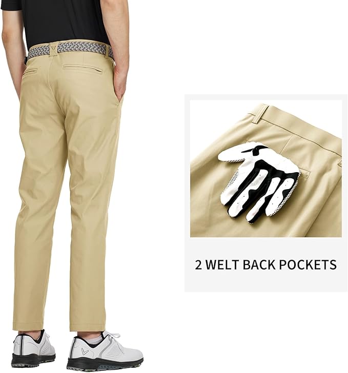 M MAELREG Golf Pants Men Quick Dry - 30"/32"/34" Stretch Lightweight 5 Pockets Water-Resistant Casual Mens Dress Pants