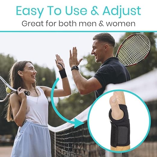 Vive Wrist Wrap Braces (2 Pack) - Tendonitis Support for Carpal Tunnel Arthritis - Sprained Pain Protection Sleeve - Weightlifting & Calisthenics Compression Stabilizer for Women, Men - Adjustable