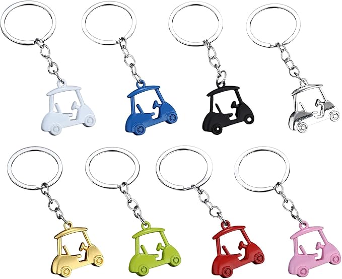 Pack Of 2 Zincs Alloy Realistic Golf Cart Keychains Golf Themed Holder Lightweight For Keys Bags Accessories