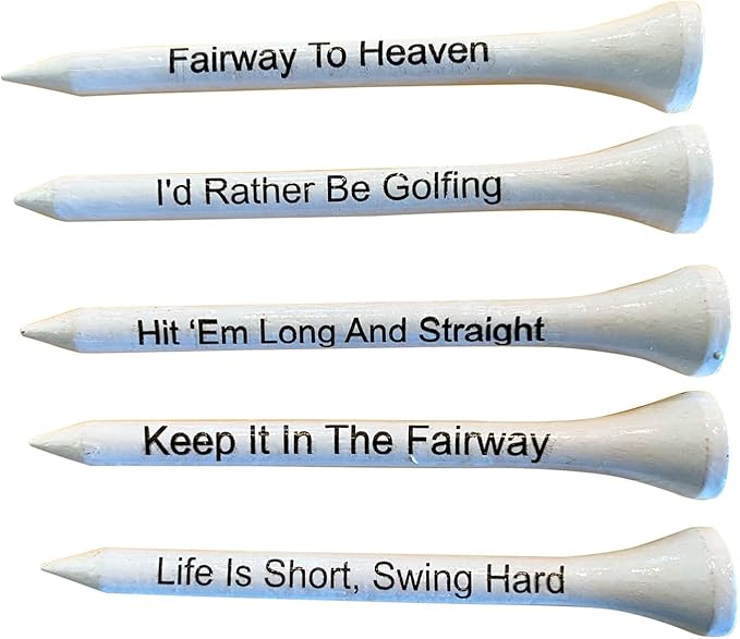 Bamboo Funny Golf Tees for Men and Women with Slogans | Golf Stuff for Men and Women | Funny Golf Gifts for Men Golfers | Professional Mens Golf Accessories Gifts | 100 Pack