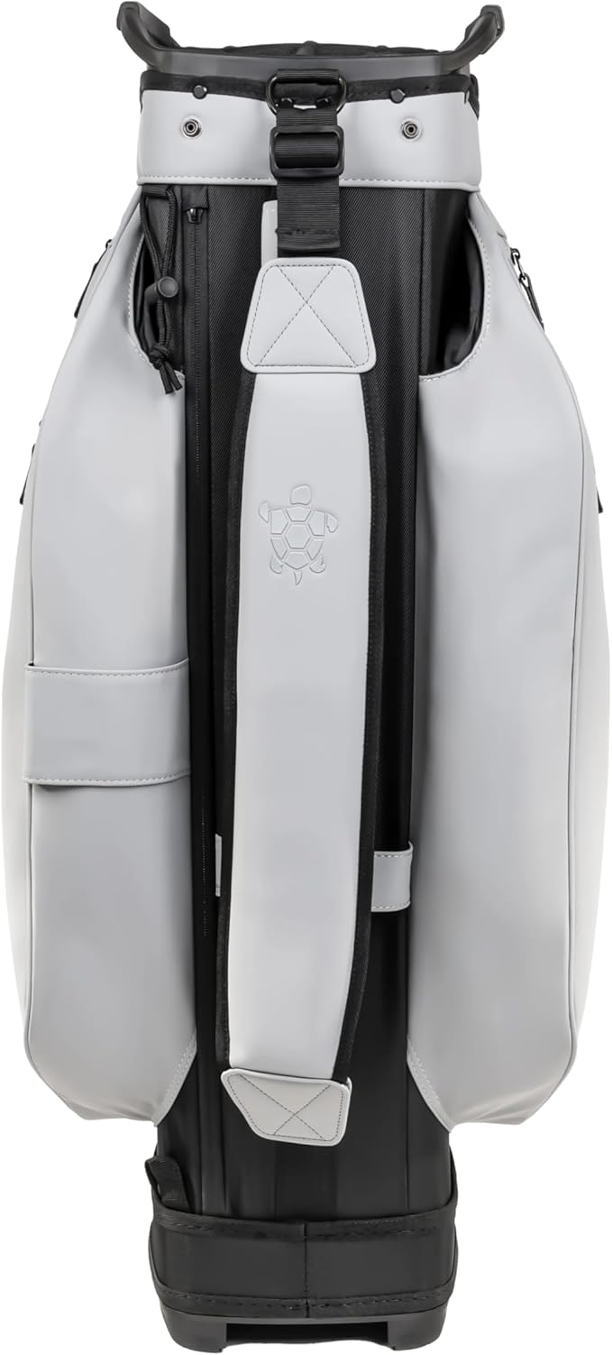 KRADUL - LUX Cart Bag – Lightweight Vegan Leather Golf Cart Bag with Waterproof Pockets, Organized Club Dividers & Cart Strap Tunnel