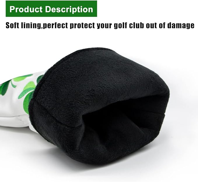 Golf Headcovers Live Lucky Golf Driver Covers Advanced Embroidery Fairway Wood Covers Hybrid Covers Mallet Blade Putter Head Covers Premium Leather Shamrock Golf Club Covers