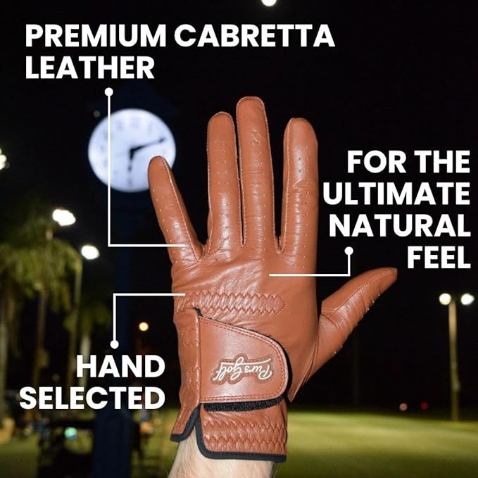 PUR3 Cabretta Leather Golf Gloves Men | 2 Pack Heritage Collection | Includes Ball Marker | Golf Glove Men Left Hand and Right Hand