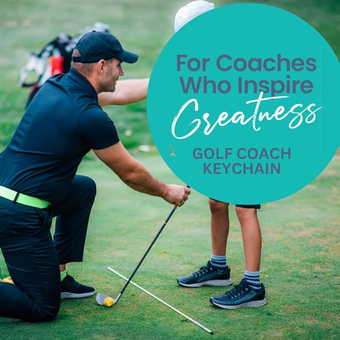 Golf Coach Keychain, Golf Coach Gifts, Great Coach is Hard to Find But Impossible to Forget Keychain for Men and Women