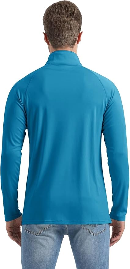 Boladeci Men's UPF 50+ Sun Shirts 1/4 Zip Long Sleeve SPF UV Protection Lightweight Quick Dry Quarter Zip Golf Shirts