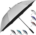 ZEKAR 62" & 68" Windproof Large Vented Canopy Golf Umbrella, UPF 50+ Patio Umbrella | Sun UV Protection | Keep You Cool (Silver, 62"-Pack-of-2)