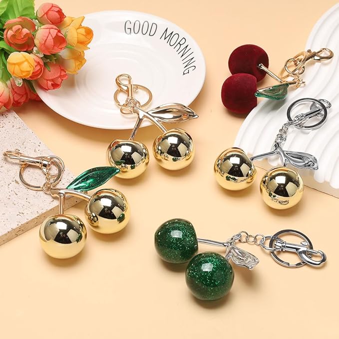 Fruit Bag Charm Purse Charms Keychain Strawberry Cherry Accessories Keychain For Women Birthday Valentine Day Gifts