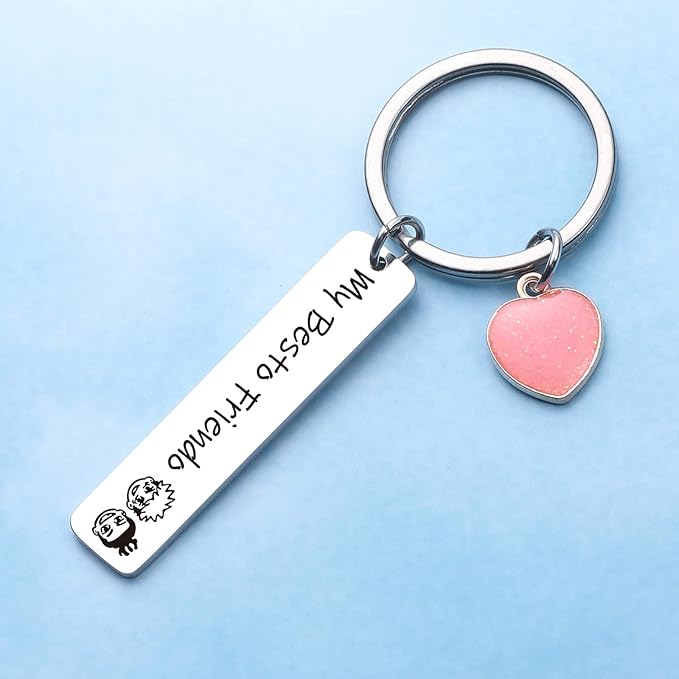 ZNOSVEI Bundle – 2 Items: Golf Keychain and Best Friend Keychain, Golf Cart Key Chain Course Tour Driver Jewelry Golfer Gifts, Friend Appreciation Gifts For Sister Jewelry From Brother Keyring