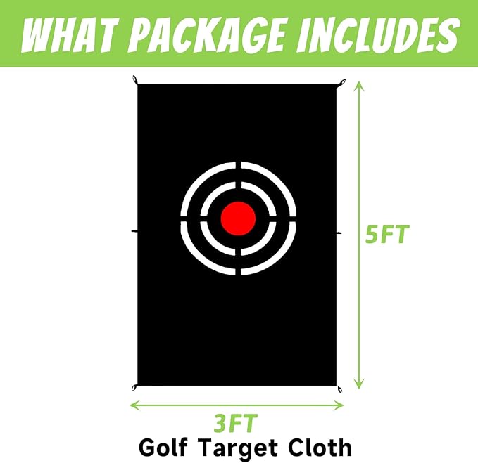 Golf Target Hitting Cloth - Black Portable Foldable Easy Setup for Indoor Outdoor Backyard Practice Training Aid Beginners Men Father Gift