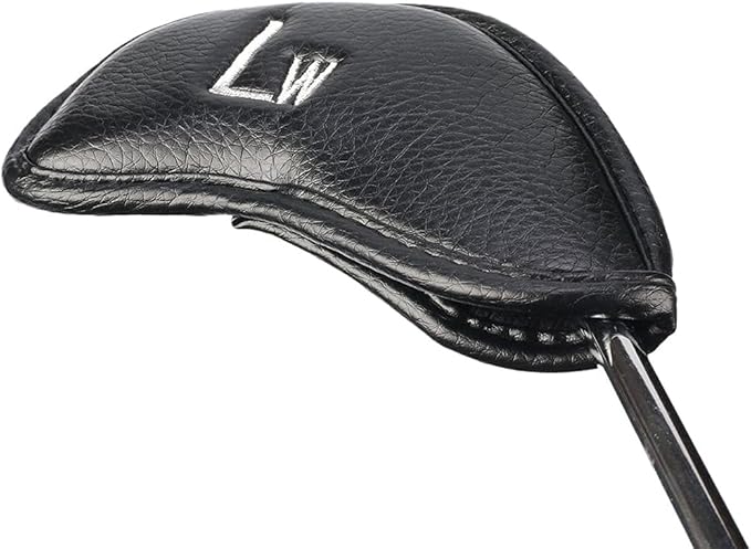 SEACLOUD 10Pcs Golf Skull Thick Synthetic Leather Iron Head Covers for Golf Iron Club Head Protectors
