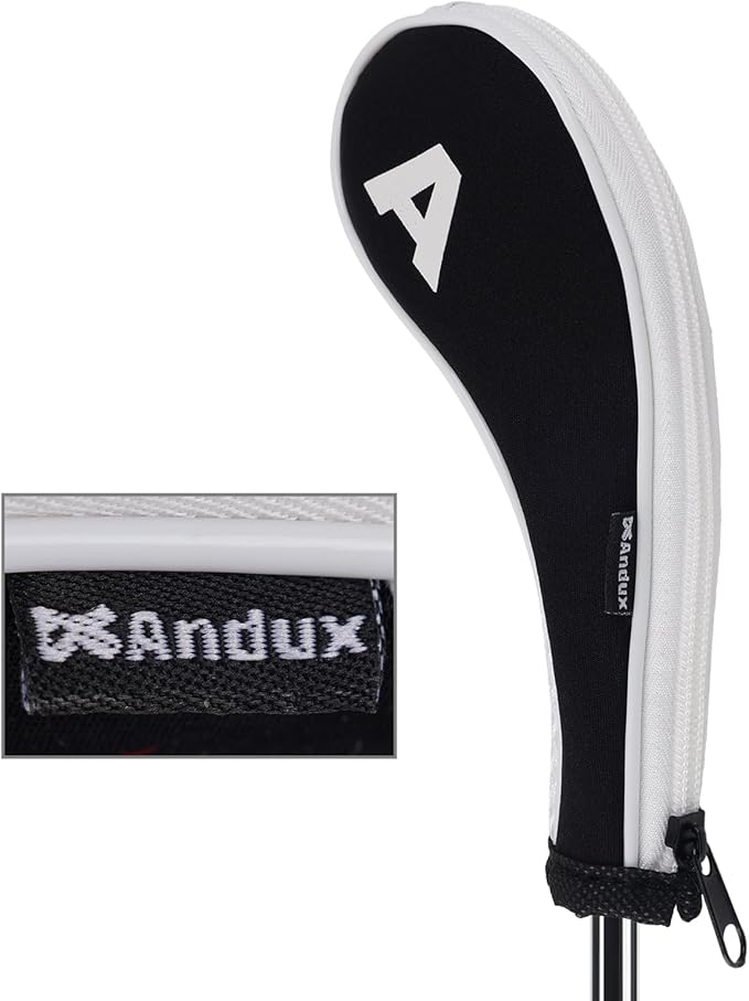 Andux Number Print Golf Iron Club Head Covers Long Neck with Zipper 12pcs/Set