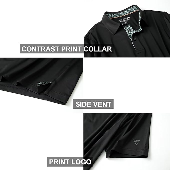 Mens Polo Shirts Short and Long Sleeve Casual Solid Stylish Dry Fit Performance Designed Collared Golf Polo Shirts for Men