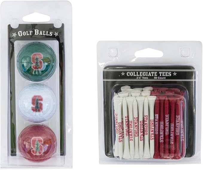 Team Golf NCAA Logo Imprinted Golf Balls (3 Count) & 2-3/4" Regulation Golf Tees (50 Count), Multi Colored