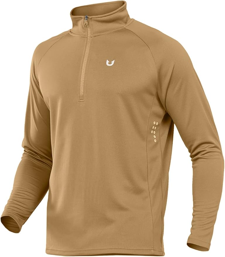NORTHYARD Quarter Zip Pullover Men Running Shirt Long Sleeve Moisture Wicking Quick Dry Athletic Workout Shirts
