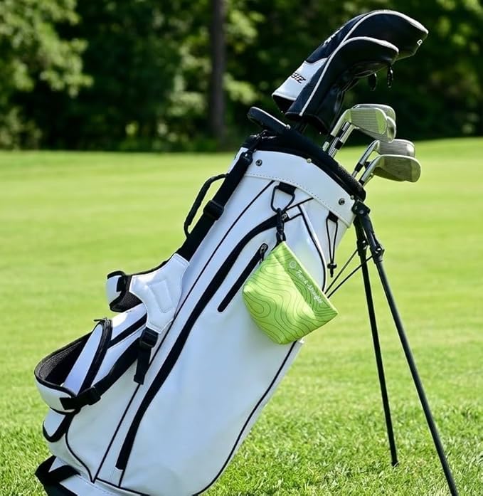FAR&STRAIGHT Golf Club & Ball Cleaning Pouch – Soft Microfiber Interior for Gentle Cleaning – Clip-On, Waterproof Bag