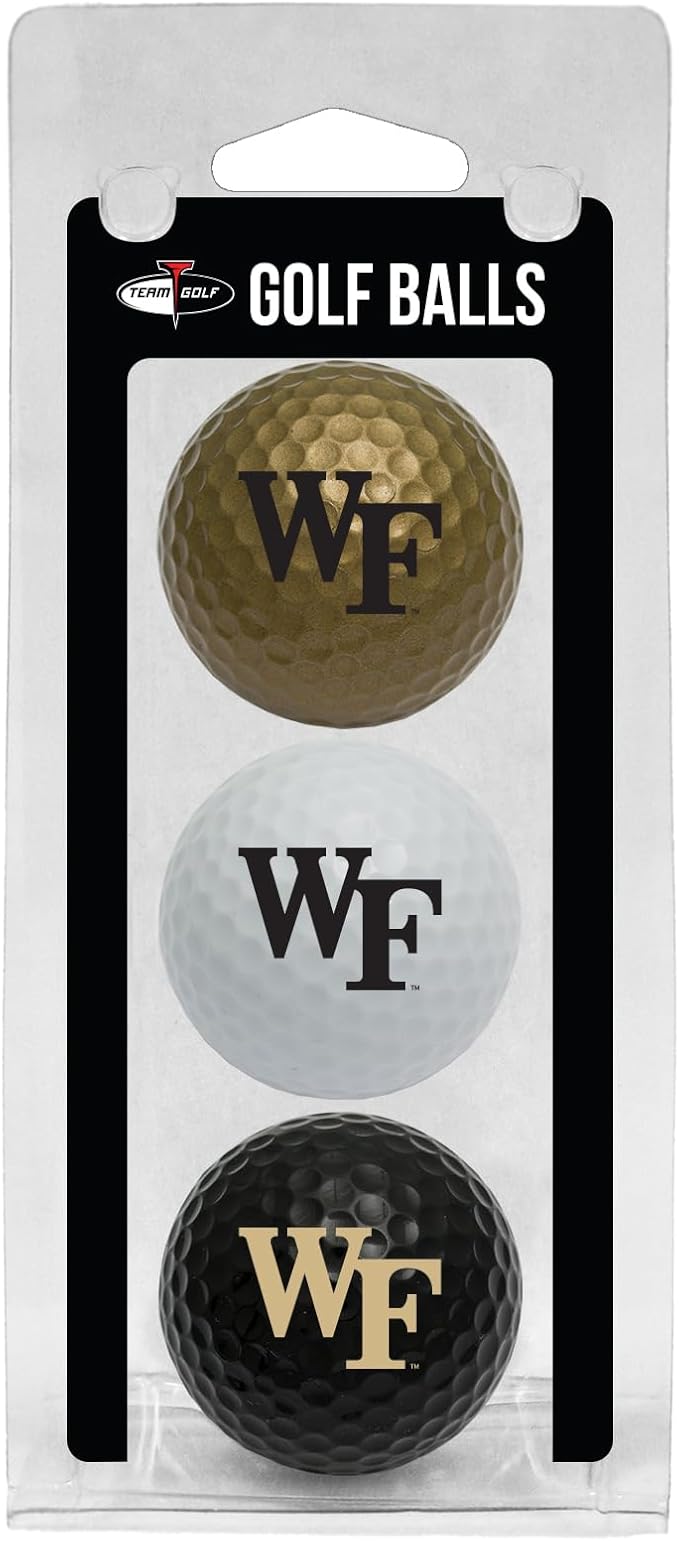 Team Golf NCAA Regulation Size Golf Balls, 3 Pack, Full Color Durable Team Imprint